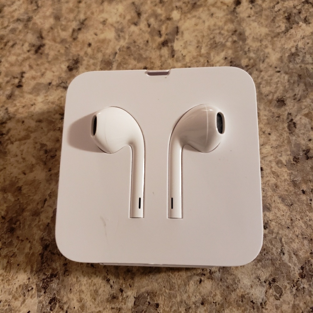 iPhone X earbuds and adapter.